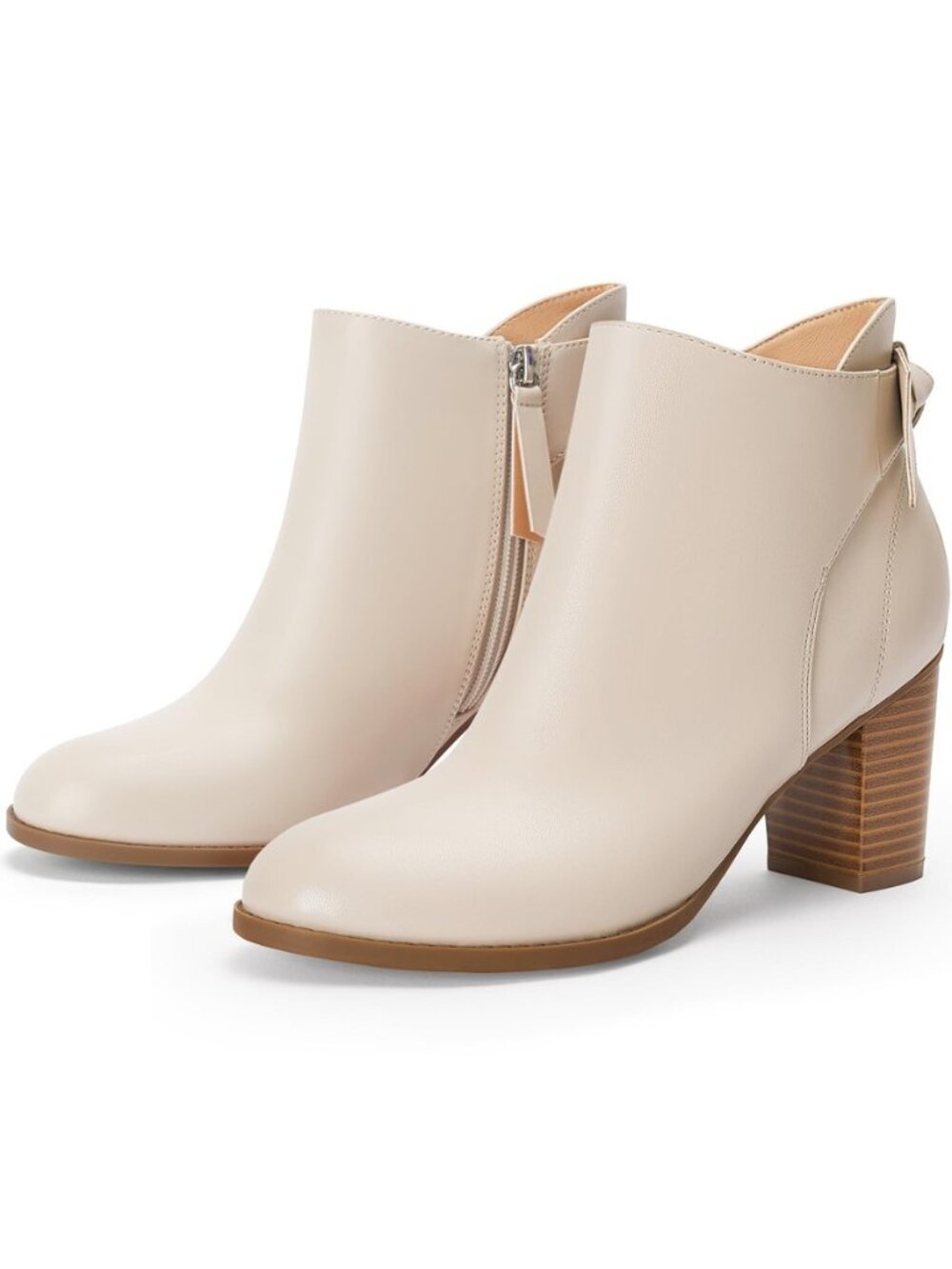 Women's Fall Ankle Boots Shoes Chunky Block Stacked Heel Bow Tie Pointed Toe